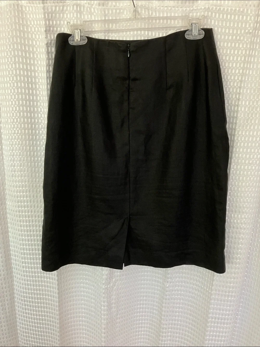 Vintage Bill Blass Blassport Black Linen Pencil Skirt Fits 8/10